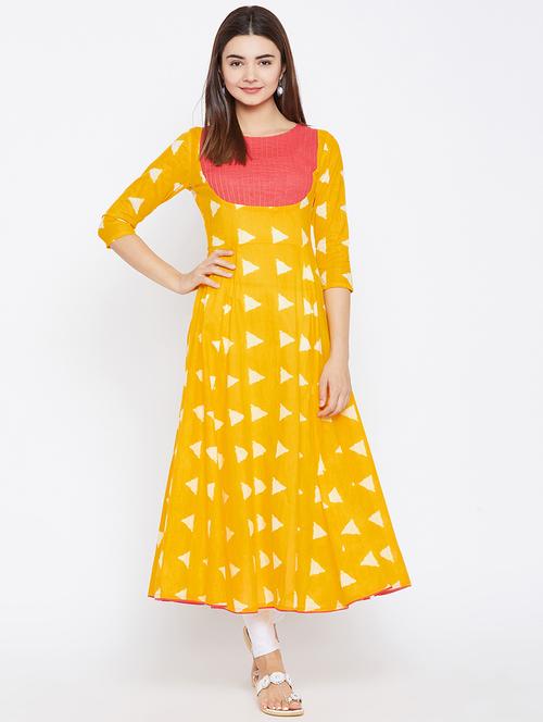 Geometrical flared kurta - 15738775 - Standard Image - 1