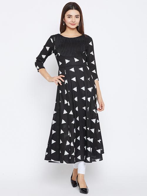 Geometrical flared kurta - 15738777 - Standard Image - 1
