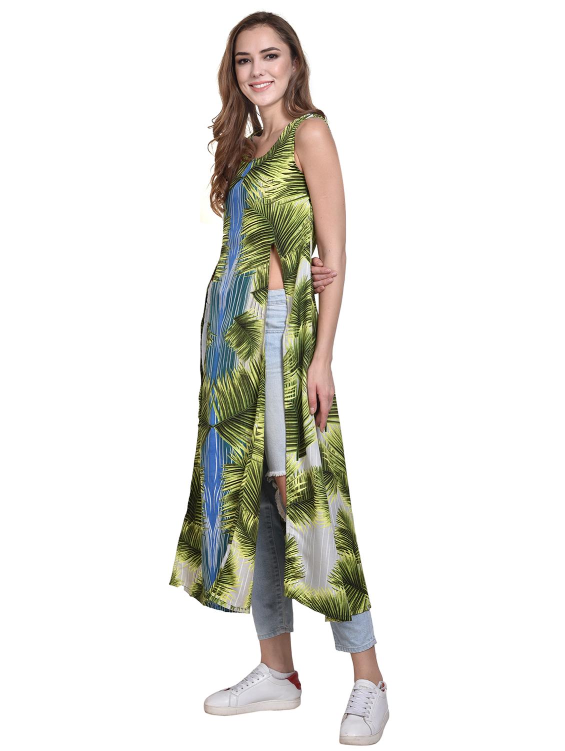 green polyester regular tunic - 15738809 - Zoom Image - 2