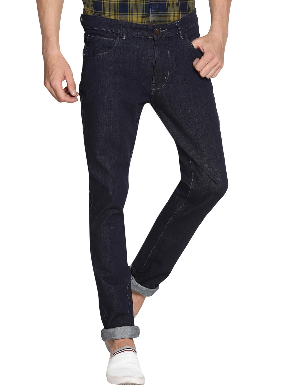 navy blue cotton washed jeans - 15738814 - Zoom Image - 1