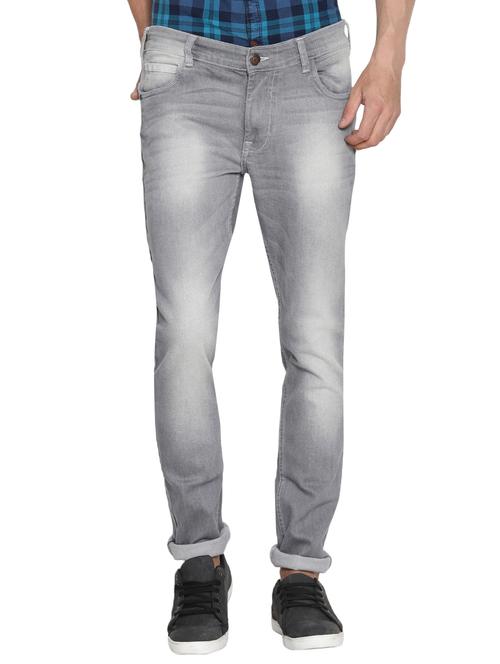 grey cotton washed jeans - 15738815 - Standard Image - 1