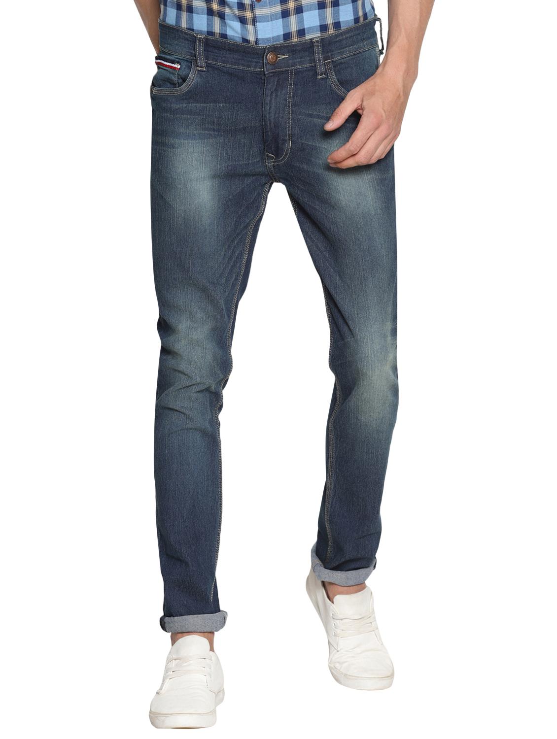 navy blue cotton washed jeans - 15738823 - Zoom Image - 1