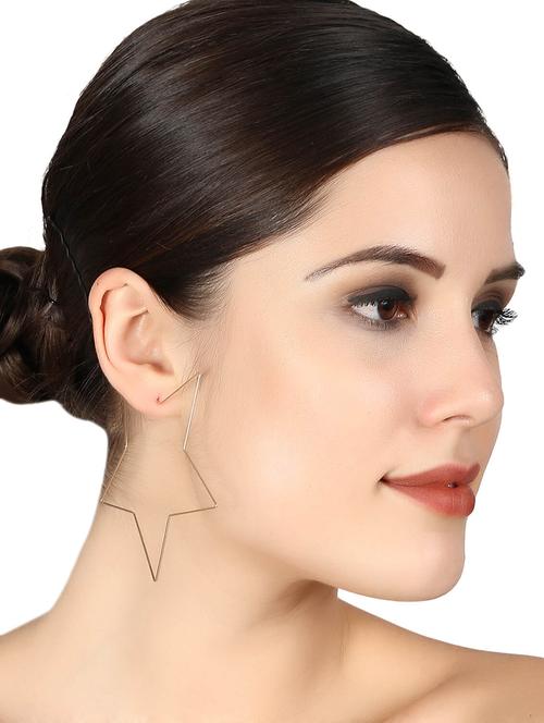 gold metal drop earring - 15739002 - Standard Image - 1