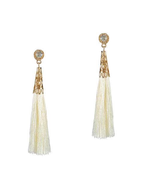white metal drop earring - 15739017 - Standard Image - 1