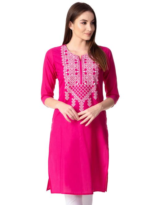 Embroidered straight kurta - 15739047 - Standard Image - 1