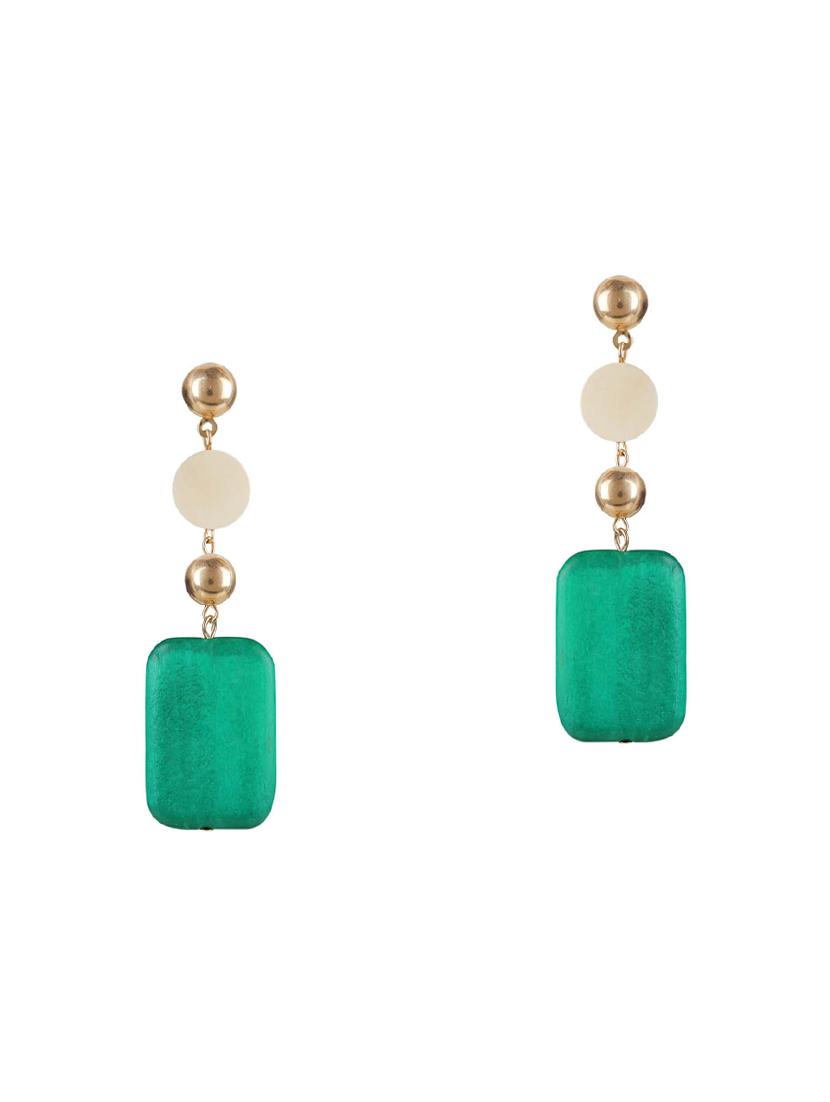 green metal drop earring - 15739056 - Zoom Image - 1