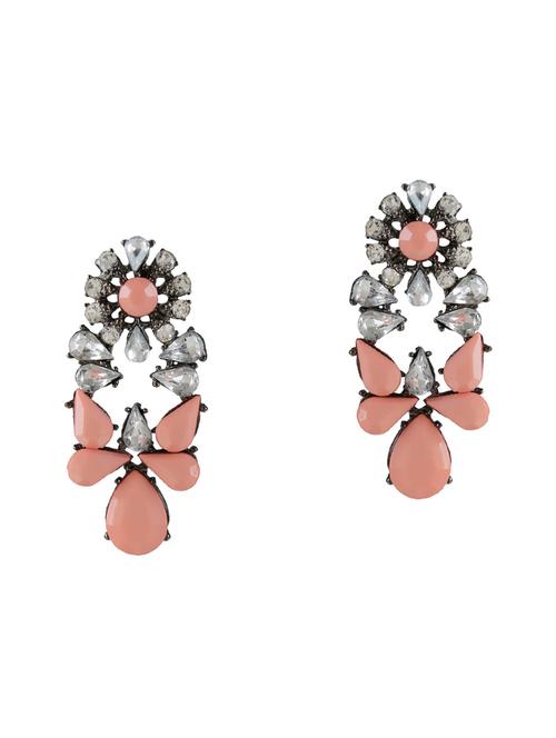 pink metal drop earring - 15739057 - Standard Image - 1