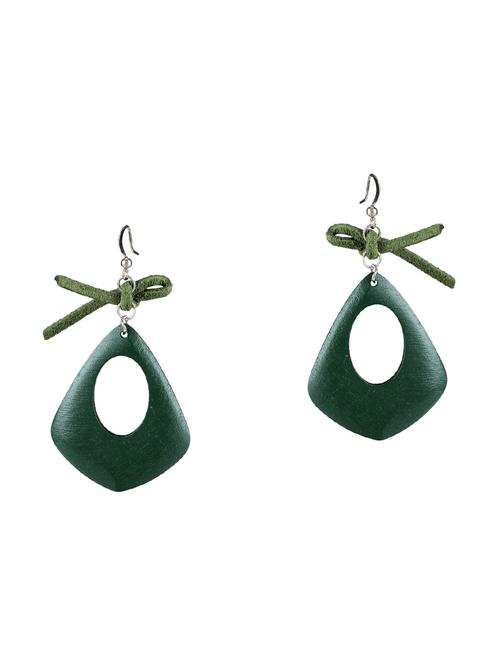 green metal drop earring - 15739058 - Standard Image - 1