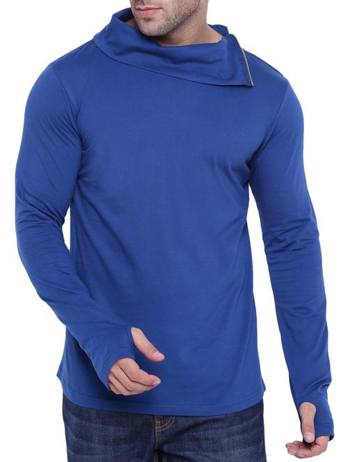 blue cotton thumb hole tshirt - 15739156 - Standard Image - 1