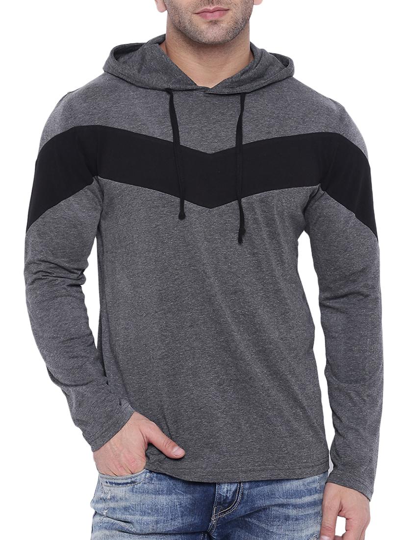 grey cotton color block t-shirt - 15739167 - Zoom Image - 1