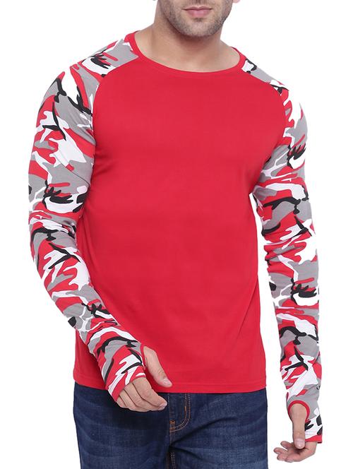 red cotton raglan t-shirt - 15739192 - Standard Image - 1