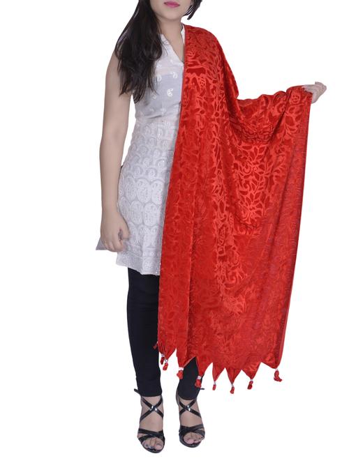 Velvet self-design dupatta - 15739251 - Standard Image - 1