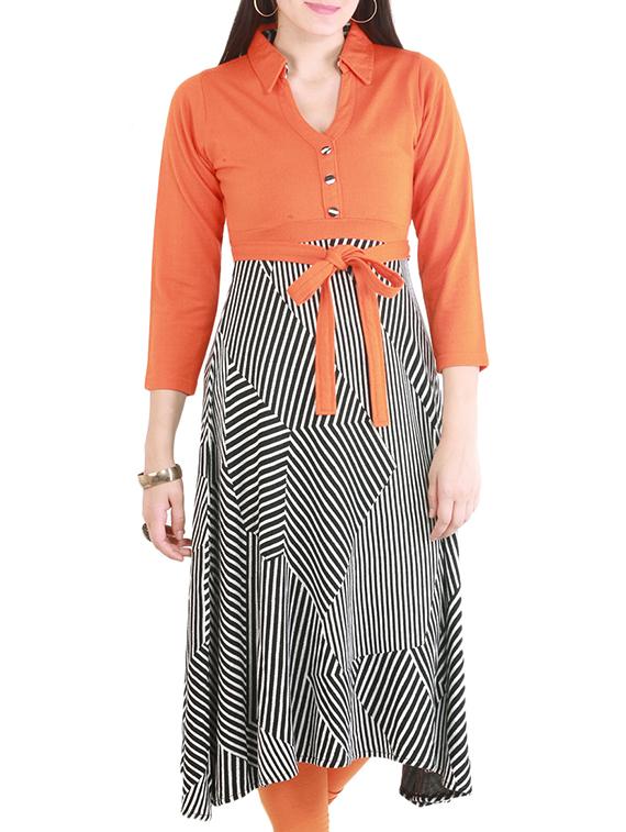 orange wool woolen kurta - 15739660 - Zoom Image - 1