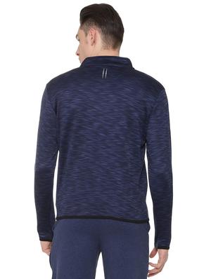 navy blue solid casual jacket - 15740077 - Standard Image - 2
