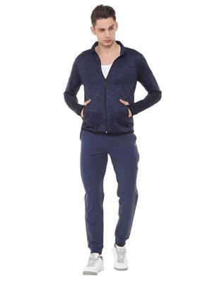 navy blue solid casual jacket - 15740077 - Standard Image - 3