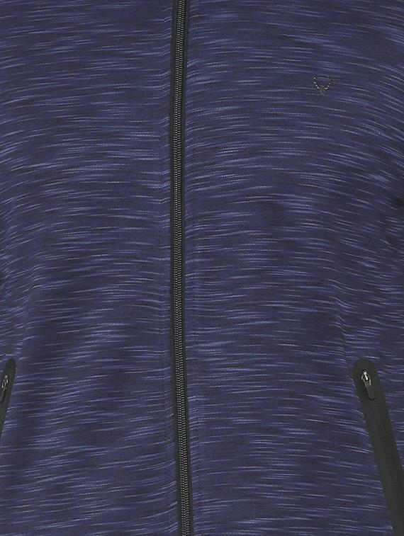 navy blue solid casual jacket - 15740077 - Zoom Image - 4