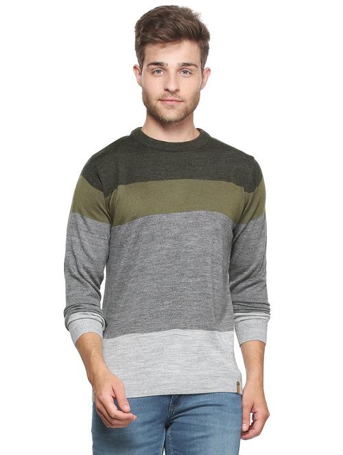 grey color block pullover - 15740826 - Standard Image - 1
