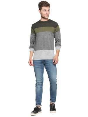 grey color block pullover - 15740826 - Standard Image - 3