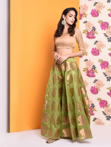 Chanderi solid blouse - 15740962 - Very Small Image - 1