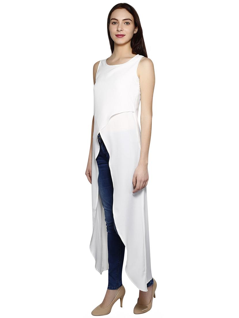 sleeveless overlap front tunic - 15743442 - Zoom Image - 2