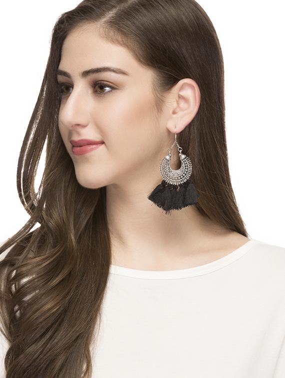 black metal drop earring - 15743479 - Zoom Image - 1
