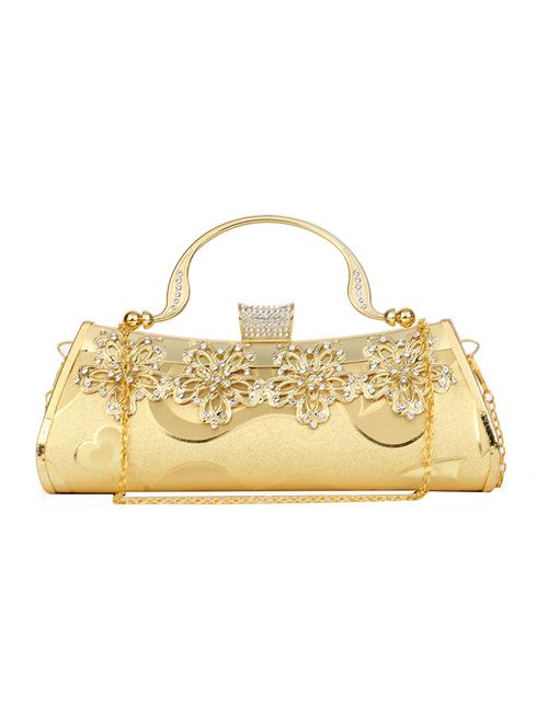 gold metal box clutch - 15743914 - Standard Image - 1