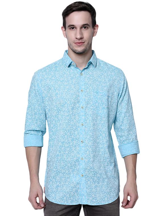 blue cotton casual shirt - 15743936 - Zoom Image - 1