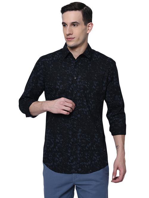 black cotton casual shirt - 15744132 - Standard Image - 1