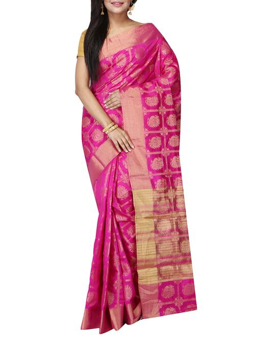 conversational zari motif kanjivaram saree with blouse - 15744327 - Standard Image - 1