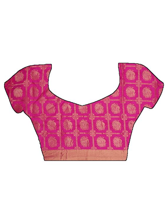 conversational zari motif kanjivaram saree with blouse - 15744327 - Zoom Image - 3