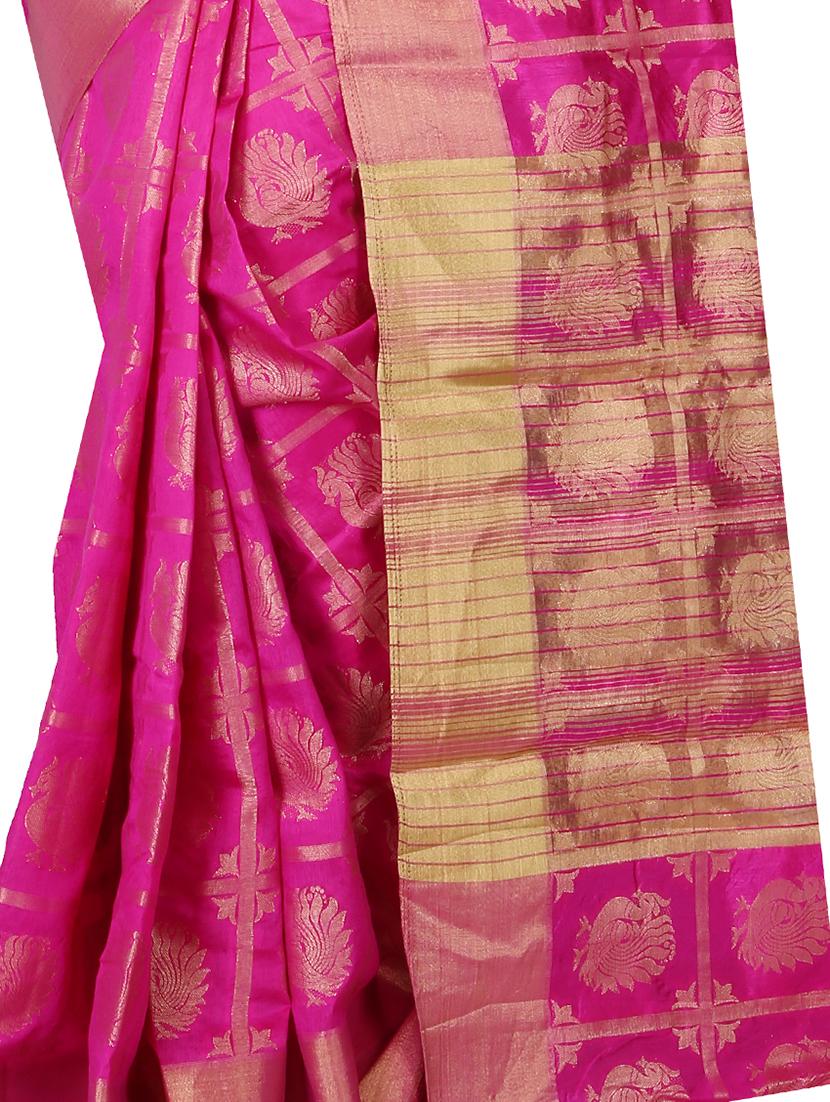 conversational zari motif kanjivaram saree with blouse - 15744327 - Zoom Image - 4