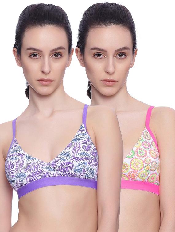 Set of 2 leaf print bras - 15745432 - Zoom Image - 1