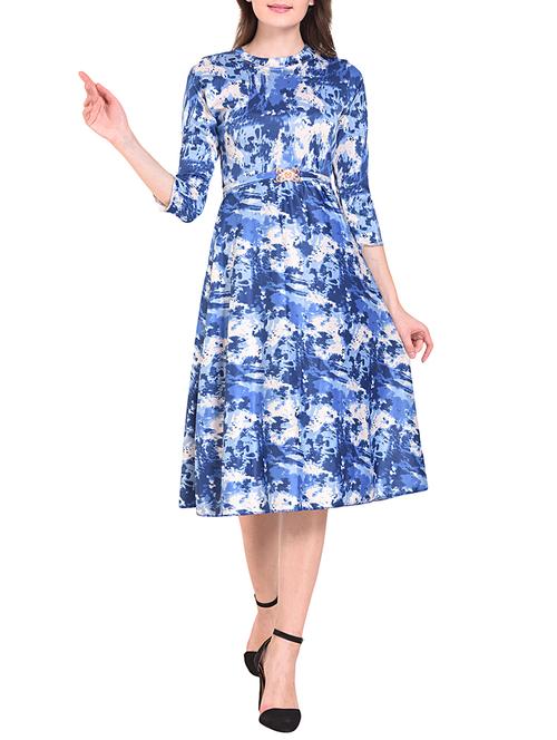 abstract print tie-back dress - 15745762 - Standard Image - 1