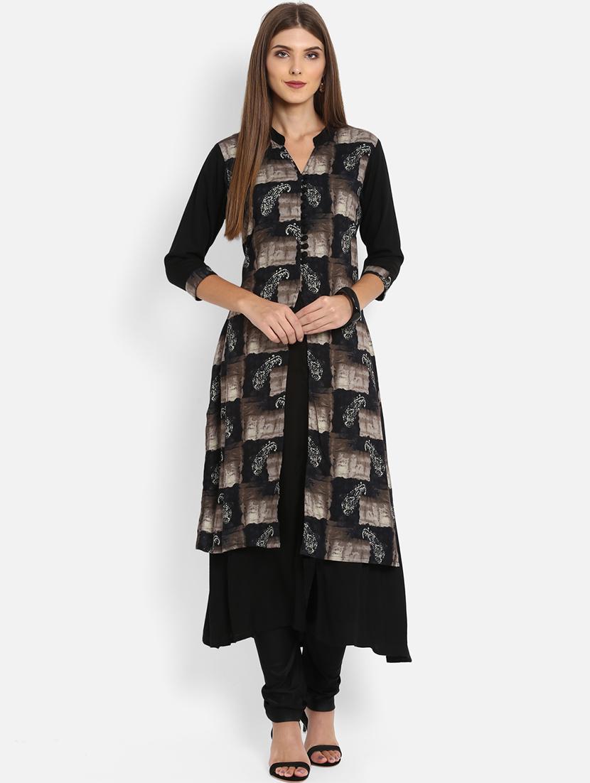 layered printed kurta - 15745838 - Zoom Image - 1