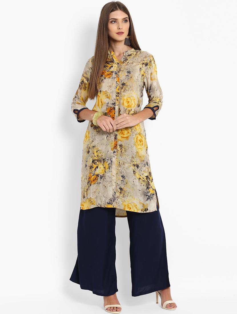 floral straight kurta - 15745849 - Zoom Image - 1