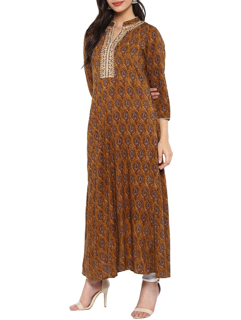 flared printed kurta - 15745863 - Zoom Image - 2