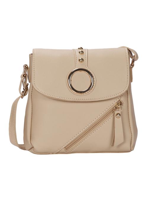 beige leatherette (pu) regular sling bag - 15746690 - Standard Image - 1