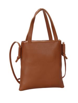 tan leatherette (pu) regular sling bag - 15746742 - Standard Image - 2
