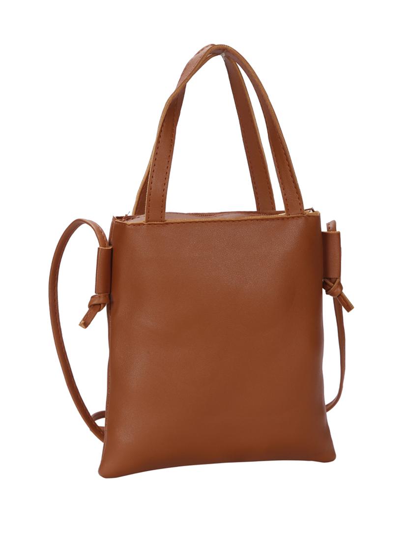 tan leatherette (pu) regular sling bag - 15746742 - Zoom Image - 2