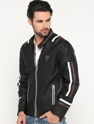 black solid biker jacket - 15747168 - Standard Image - 2