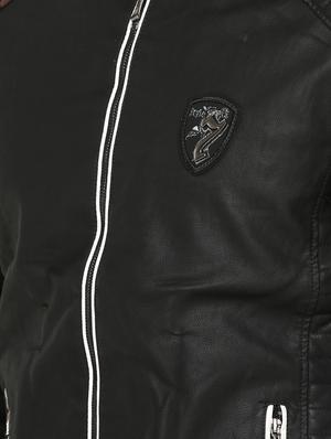 black solid biker jacket - 15747168 - Standard Image - 4