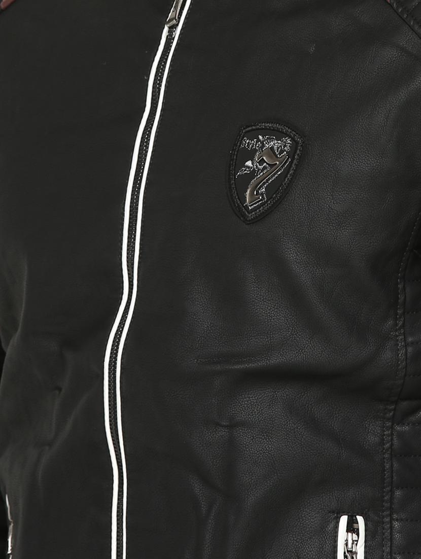 black solid biker jacket - 15747168 - Zoom Image - 4