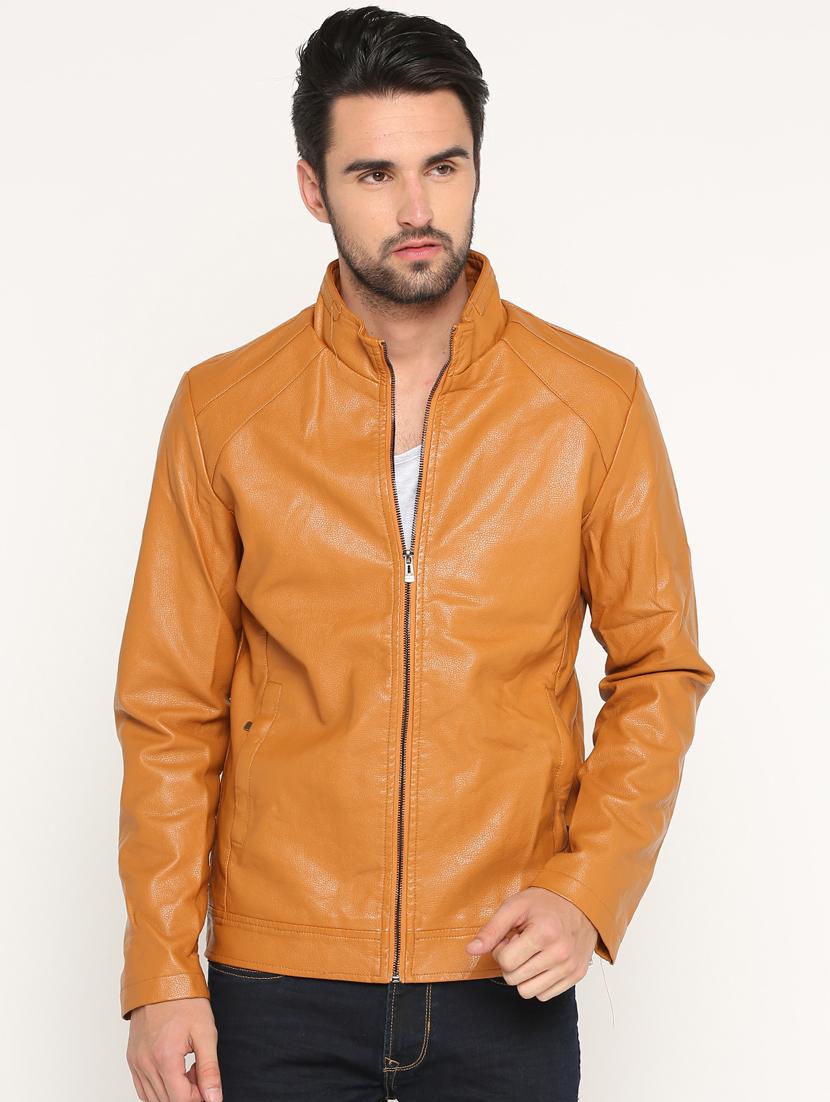 brown leather biker jacket - 15747173 - Zoom Image - 1