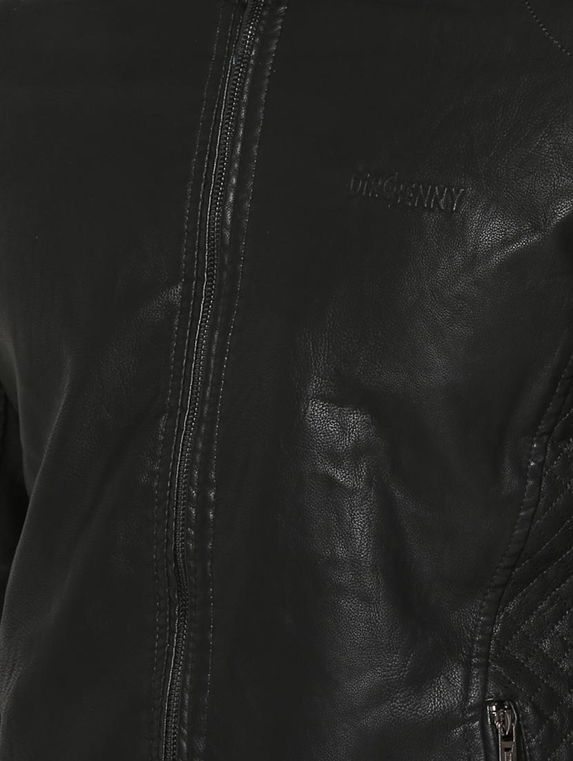black solid biker jacket - 15747185 - Zoom Image - 5