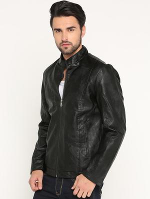 black solid biker jacket - 15747197 - Standard Image - 2