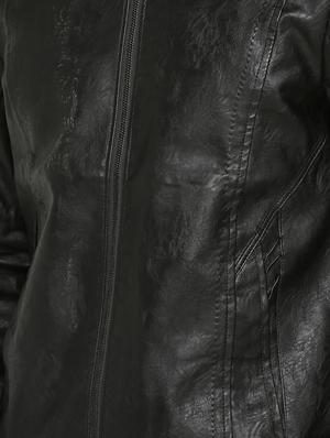 black solid biker jacket - 15747197 - Standard Image - 5