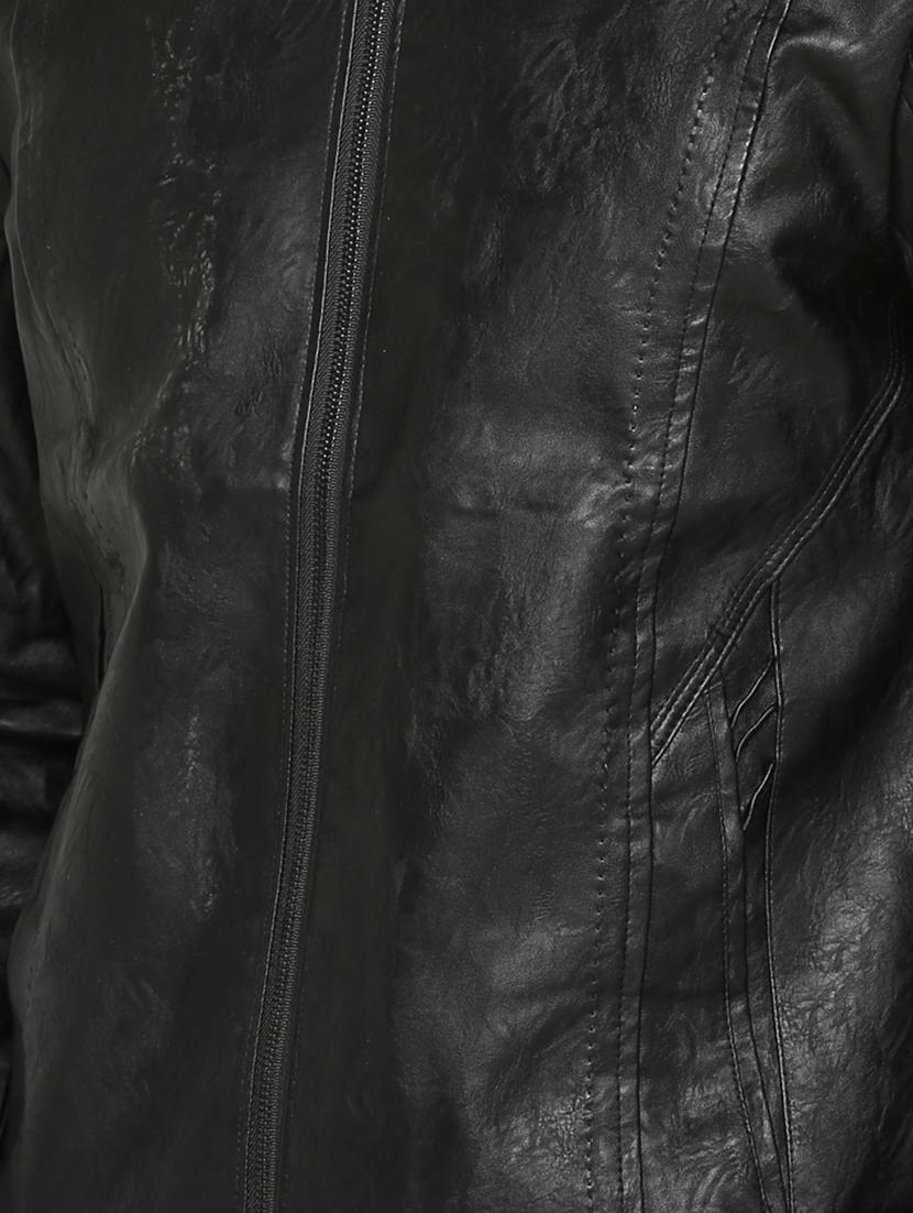 black solid biker jacket - 15747197 - Zoom Image - 5