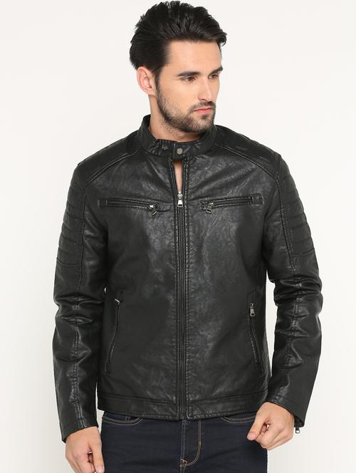black leather biker jacket - 15747199 - Very Small Image - 1