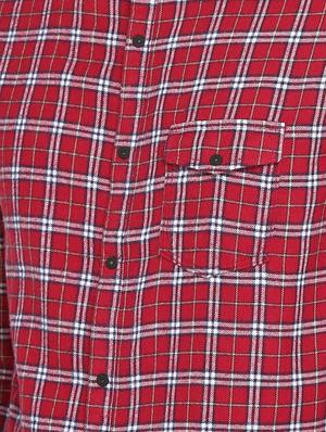 red cotton casual shirt - 15747221 - Standard Image - 5
