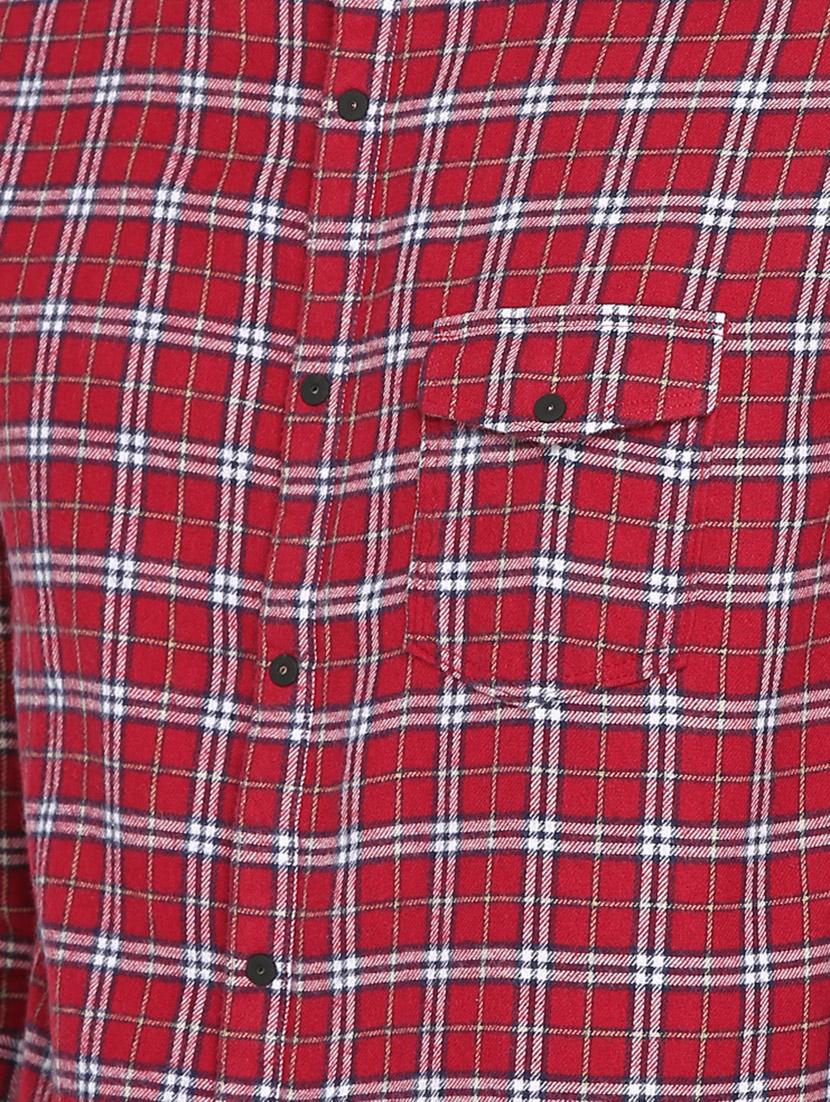 red cotton casual shirt - 15747221 - Zoom Image - 5